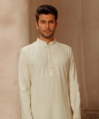 Mint Lucknowi Embroidered Kurta Set 2