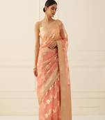 Geroo Jaipur Organza Banarasi Floral Zari Work Saree