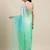 Geroo Jaipur Handcrafted Green Shaded Organza Saree