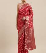 Organza Banarasi Floral Zari Work Saree