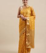 Organza Banarasi Floral Zari Work Saree