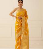 Organza Banarasi Floral Zari Work Saree