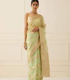 Organza Banarasi Floral Zari Work Saree