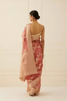 Organza Shaded Saree In Zari and Gota work