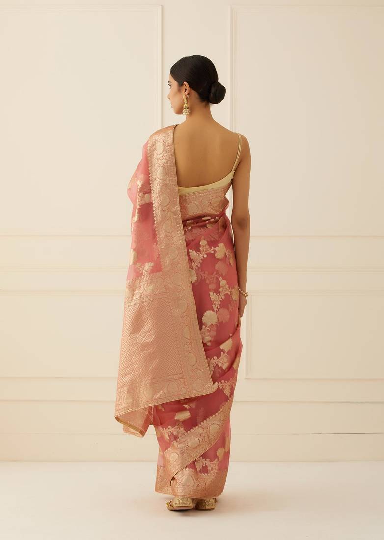 Organza Shaded Saree In Zari and Gota work