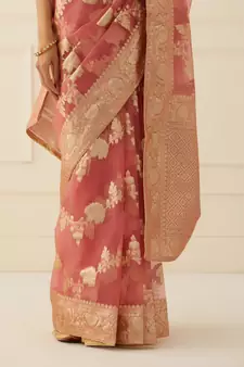 Organza Shaded Saree In Zari and Gota work