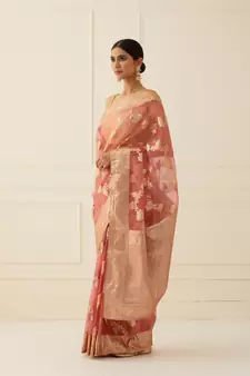 Organza Shaded Saree In Zari and Gota work