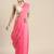 Geroo Jaipur Pink Hand Embroidered Organza Saree