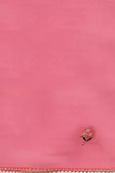   Pink Hand Embroidered Organza Saree