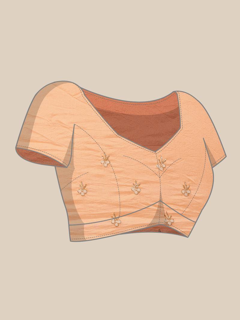 Geroo Jaipur Handcrafted Green & Light Yellow Shaded Organza Saree