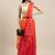 Handcrafted Orange & Red Shaded Organza Saree