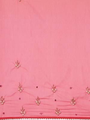 Handcrafted Orange & Red Shaded Organza Saree 4