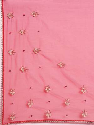 Handcrafted Orange & Red Shaded Organza Saree 5