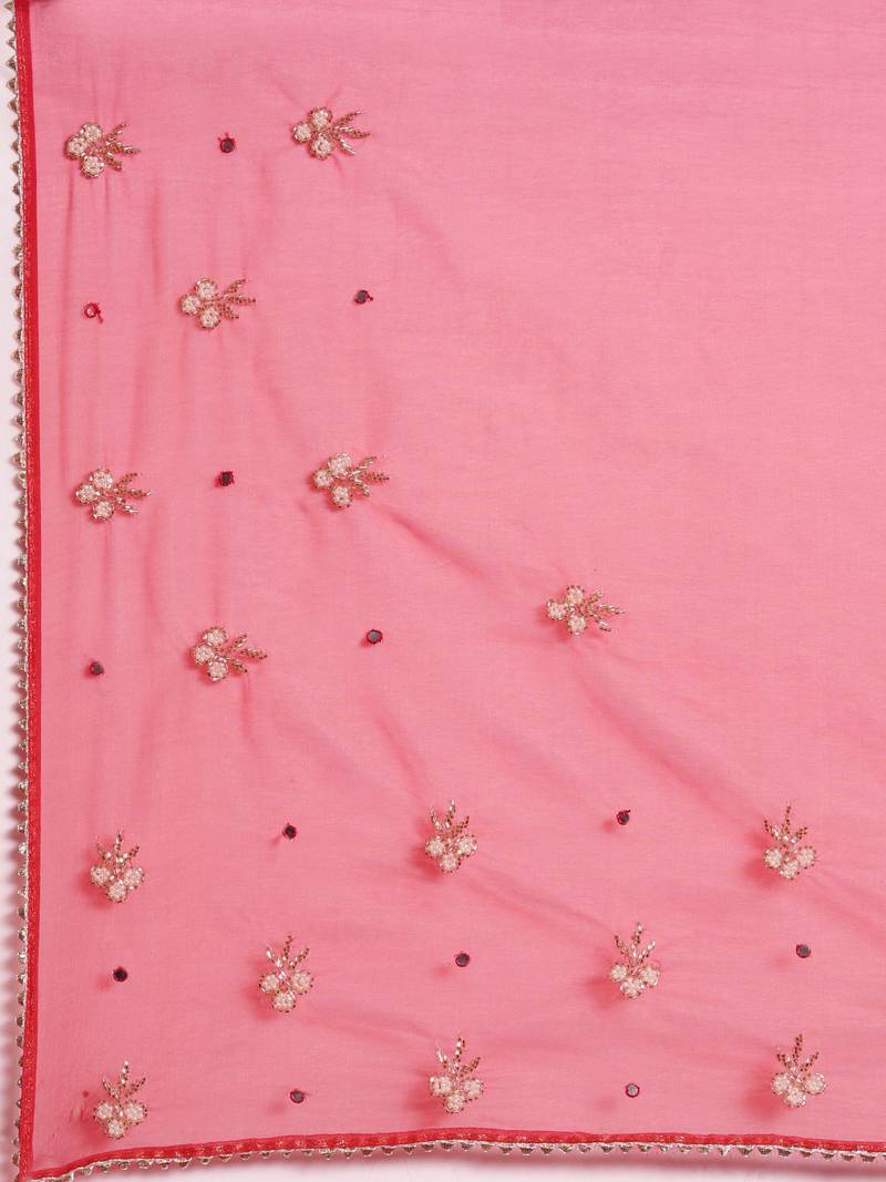 Handcrafted Orange & Red Shaded Organza Saree