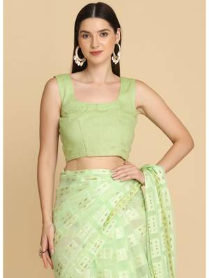 Lime Chiffon Designer Chiffon Sarees 4