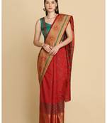 Maroon Party Wear Cotton Silk Sarees