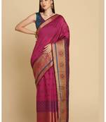 Dark Rani Pink Party Wear Cotton Silk Sarees