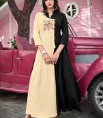 Designer Black Colour Tunic with Smart Thread Work