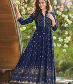 Smart And Ethnic Blue Long Kurti With Beautiful Print