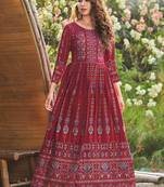 Ethnic Printed Maroon Kurti For Party Looks
