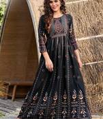 Dazzling Smart Black Colour Rayon Kurti