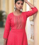 Girlish Pink Kurti for Fashinova Girls with Foil Work