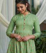 Elegant Foil Work Long Kurti for Trendy Girlish Looks