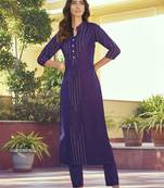 Beautiful Set of Kurti and Bottom in Purple Colour with Hand Work