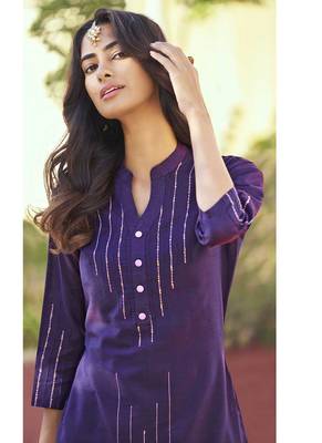 Beautiful Set of Kurti and Bottom in Purple Colour with Hand Work 2