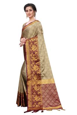 Mr & Mrs Creation Present Blue Colour Cotton Art Silk Saree With Designer Blouse Pic 2