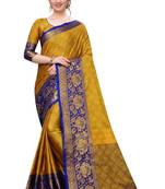 Shine Golden  Colour Kylie Silk Saree With Handloom Weaving