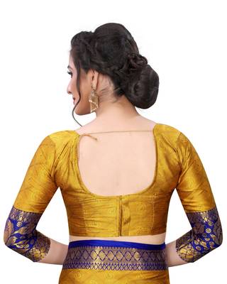 Shine Golden  Colour Kylie Silk Saree With Handloom Weaving 4