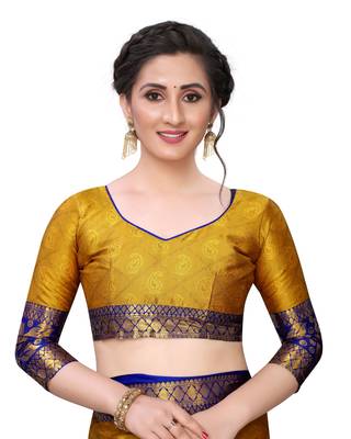 Shine Golden  Colour Kylie Silk Saree With Handloom Weaving 5
