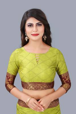 Shine Light Green Colour Kylie Silk Saree With Handloom Weaving 5