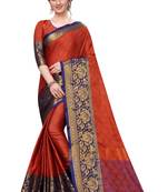 Shine Orange Colour Kylie Silk Saree With Handloom Weaving