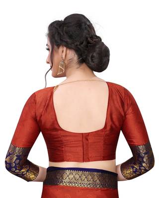 Shine Orange Colour Kylie Silk Saree With Handloom Weaving 4