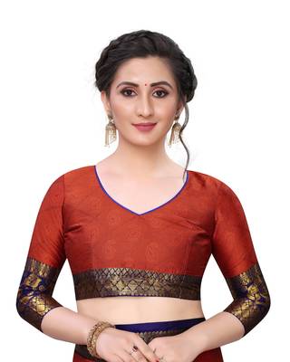 Shine Orange Colour Kylie Silk Saree With Handloom Weaving 5