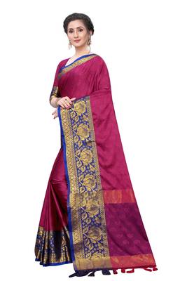Shine Pink Colour Kylie Silk Saree With Handloom Weaving 2