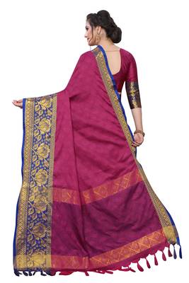 Shine Pink Colour Kylie Silk Saree With Handloom Weaving 3