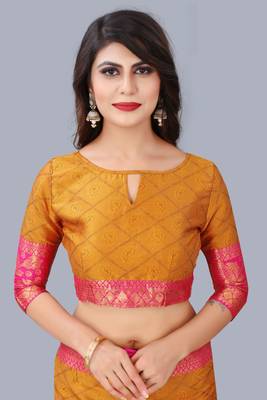 Shine Yellow Colour Kylie Silk Saree With Handloom Weaving 5