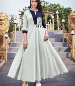 Beautiful Off White Designer Long Kurti for Trendy Girls