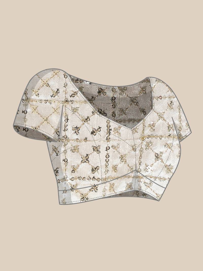 Maroon Georgette Sequence Saree With Blouse Piece