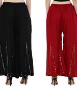 Mirror / Stone work embrodiery Combo Palazzo Pant Black , Maroon