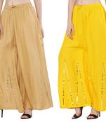 Mirror / Stone work embrodiery Combo Palazzo Pant Gold , Yellow
