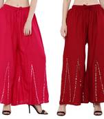 Mirror / Stone work embrodiery Combo Palazzo Pant Pink , Maroon