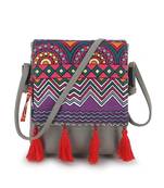 Rangoli Grey & Multi Polycotton & Canvas Abstract Digital Printed Sling Bag