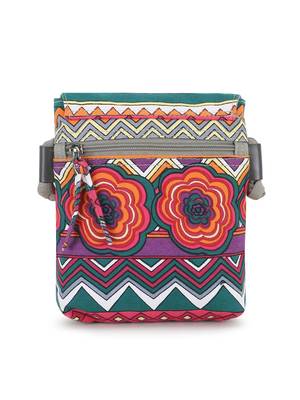 Rangoli Grey & Multi Polycotton & Canvas Abstract Digital Printed Sling Bag 3