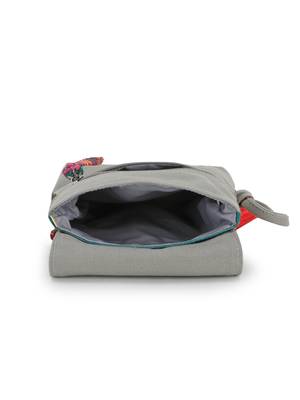 Rangoli Grey & Multi Polycotton & Canvas Abstract Digital Printed Sling Bag 4