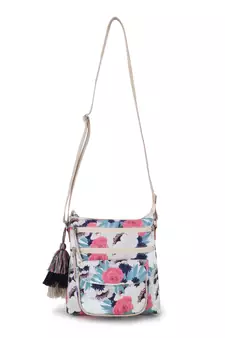 Rangoli Cream & Multi Polycotton & Canvas Floral Digital Printed Sling Bag