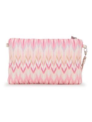 Ghoomar Pastel Pink & Multi Polycotton Ikat Digital Printed Sling Bag 3